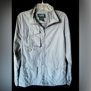 Mack Russo Water Resistant Cargo Style Gray Windbreaker running Jacket  Medium